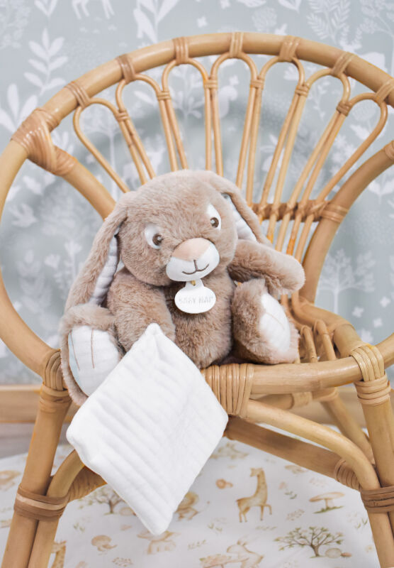  - malow lapin - peluche avec beige 25 cm 